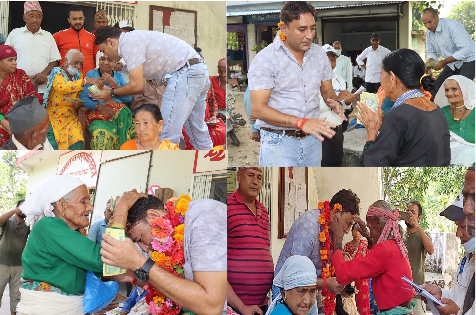 मनकारी वडाध्यक्ष भुन्टु : वर्षेनी भत्ता सुविधा वृद्धवृद्धालाई बाँड्दै